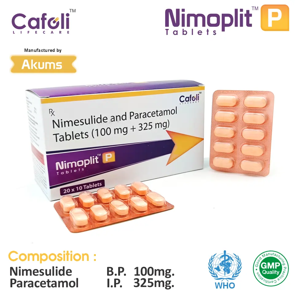 Nimesulide + Paracetamol Tablet at the best price in PCD Pharma Franchise for Nonsteroidal Anti-Inflammatory, and Allergy Symptom Relief.